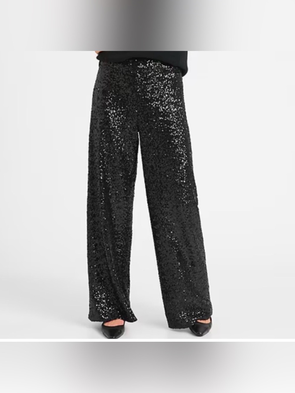 Banana Republic Black Sequin Wide Leg Pant Size Small NWT